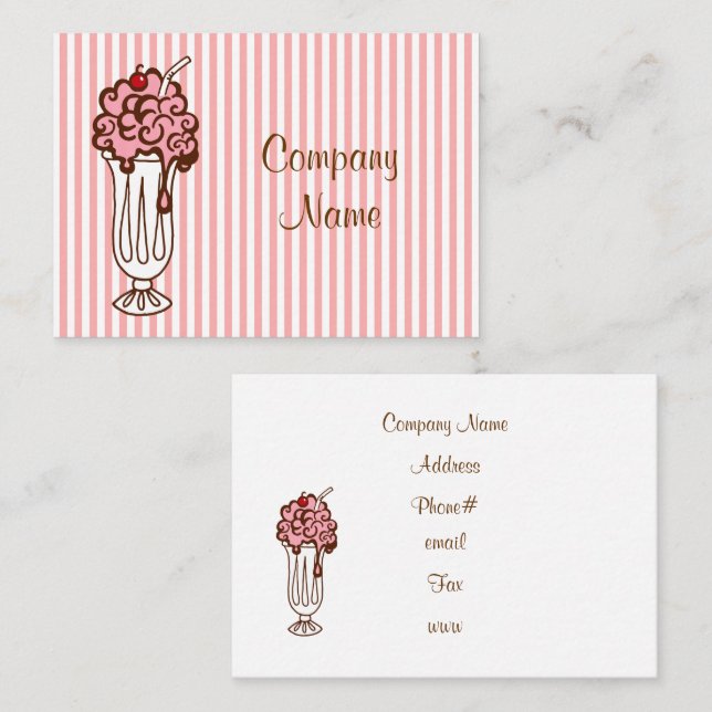 Glassströmsaffärskort Visitkort (Fram/baksida)