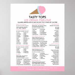 Glassstrut, Glasskiosk Meny Poster