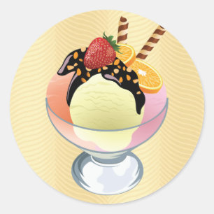 GlassSundae Runt Klistermärke
