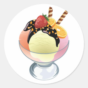 GlassSundae Runt Klistermärke
