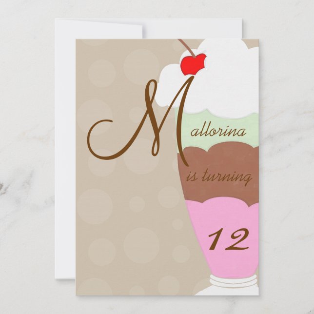 GlassSundaefödelsedagsfest inbjudan (Framsida)