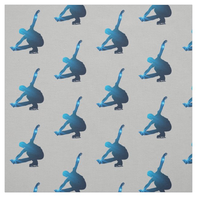 Glasstrummet - Manlig figur skater Blue star Tyg (Provkarta)