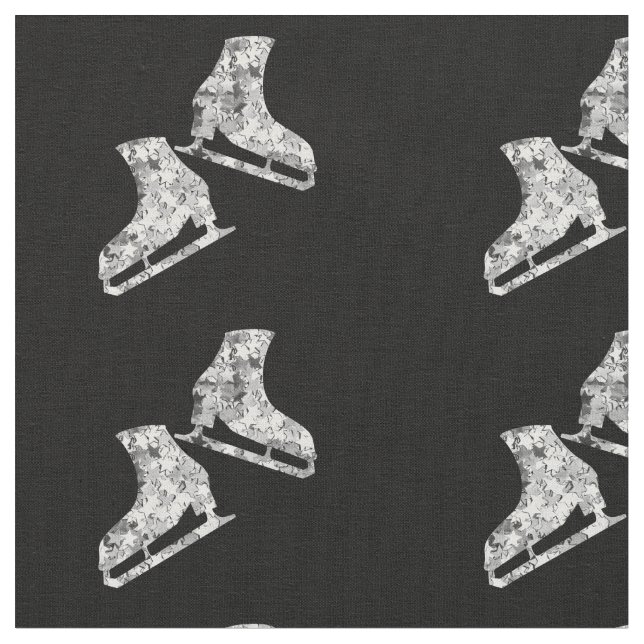 Glasstrummor för isar - figur-skridskor i Silver Tyg (Närbild)