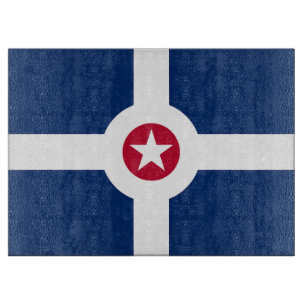 Glasstyckningsanläggning med Flagga av Indianapoli