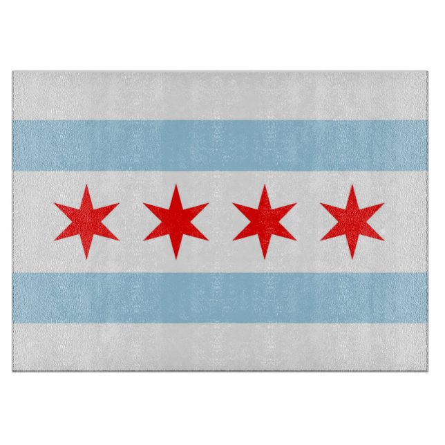 Glasstyckningsanläggning med Flagga of Chicago, US (Framsidan)