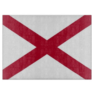 Glasstyckningsbord med Flagga av Alabama-staten