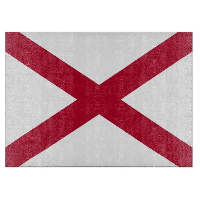 Glasstyckningsbord med Flagga av Alabama-staten (Framsidan)