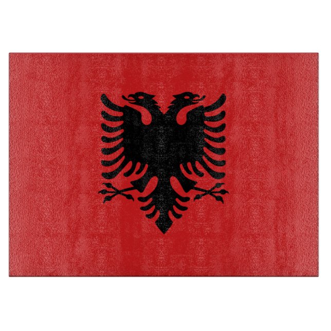 Glasstyckningsbord med Flagga av Albanien (Framsidan)