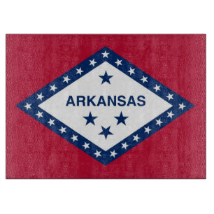 Glasstyckningsbord med Flagga av Arkansas-staten