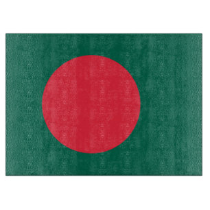 Glasstyckningsbord med Flagga av Bangladesh