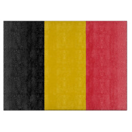 Glasstyckningsbord med Flagga av Belgien