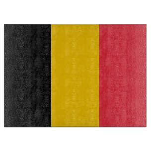 Glasstyckningsbord med Flagga av Belgien