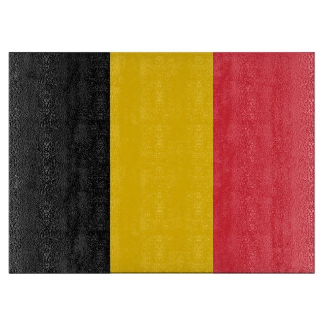 Glasstyckningsbord med Flagga av Belgien (Framsidan)