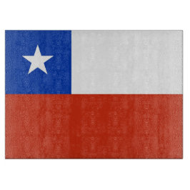 Glasstyckningsbord med Flagga av Chile