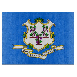 Glasstyckningsbord med Flagga av Connecticut