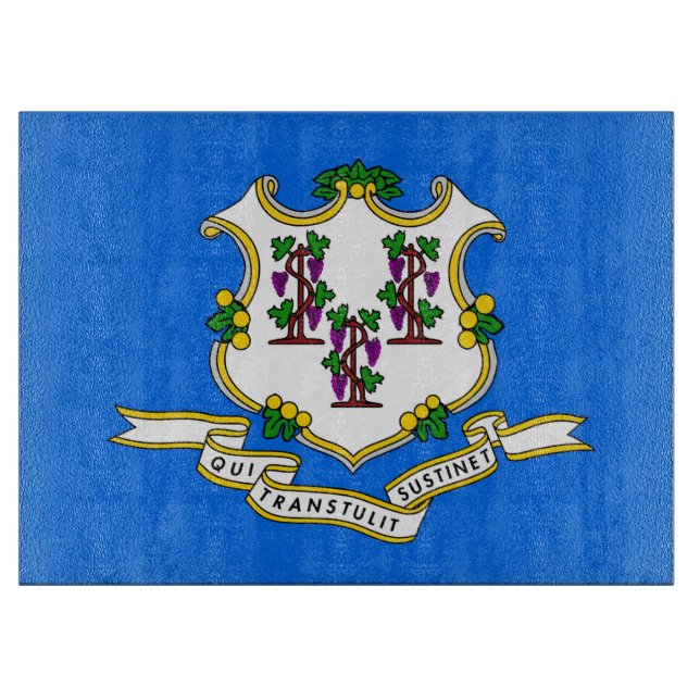 Glasstyckningsbord med Flagga av Connecticut (Framsidan)