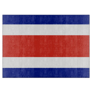 Glasstyckningsbord med Flagga av Costa Rica