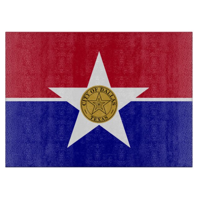 Glasstyckningsbord med Flagga av Dallas (Framsidan)