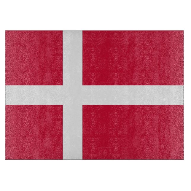 Glasstyckningsbord med Flagga av Danmark (Framsidan)