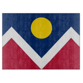Glasstyckningsbord med Flagga av Denver City