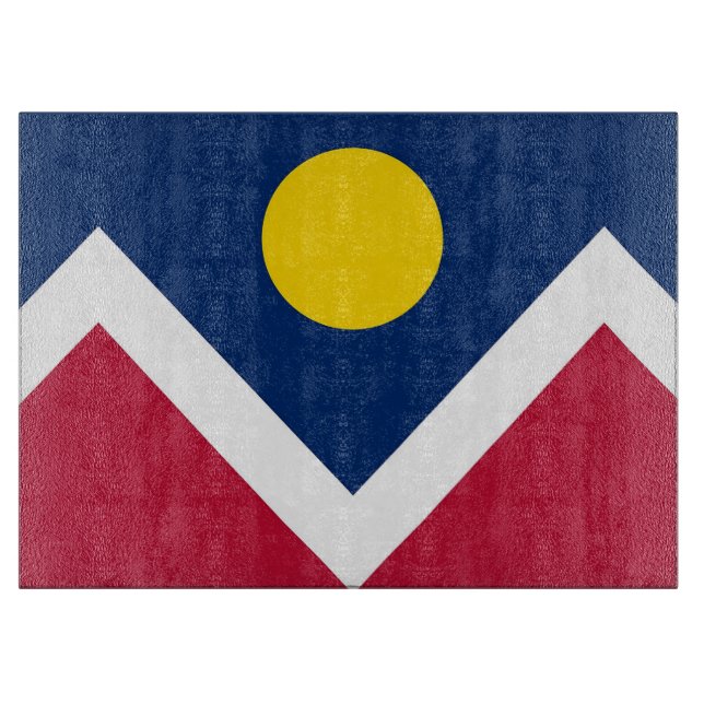 Glasstyckningsbord med Flagga av Denver City (Framsidan)