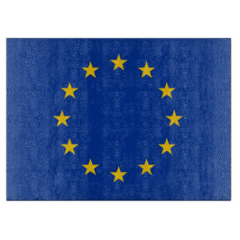 Glasstyckningsbord med Flagga av Europeiska unione