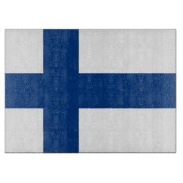 Glasstyckningsbord med Flagga av Finland