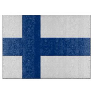 Glasstyckningsbord med Flagga av Finland