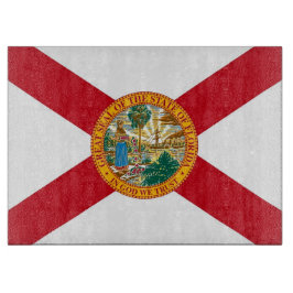 Glasstyckningsbord med Flagga av Florida, USA