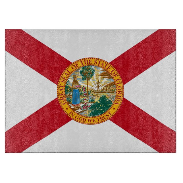 Glasstyckningsbord med Flagga av Florida, USA (Framsidan)