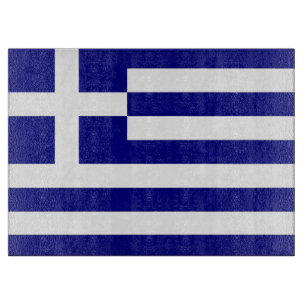 Glasstyckningsbord med Flagga av Grekland