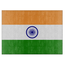 Glasstyckningsbord med Flagga av Indien