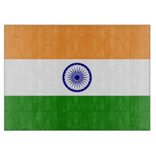 Glasstyckningsbord med Flagga av Indien