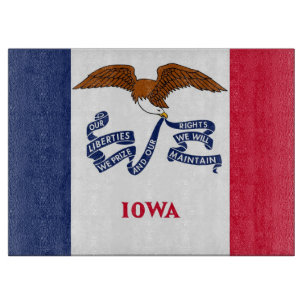 Glasstyckningsbord med Flagga av Iowa, Förenta sta