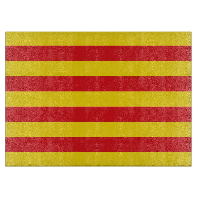 Glasstyckningsbord med Flagga av Katalonien (Framsidan)