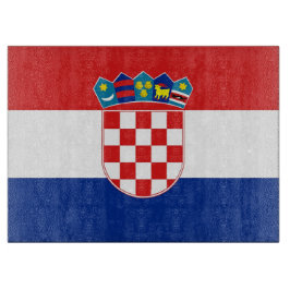 Glasstyckningsbord med Flagga av Kroatien