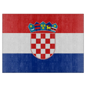 Glasstyckningsbord med Flagga av Kroatien