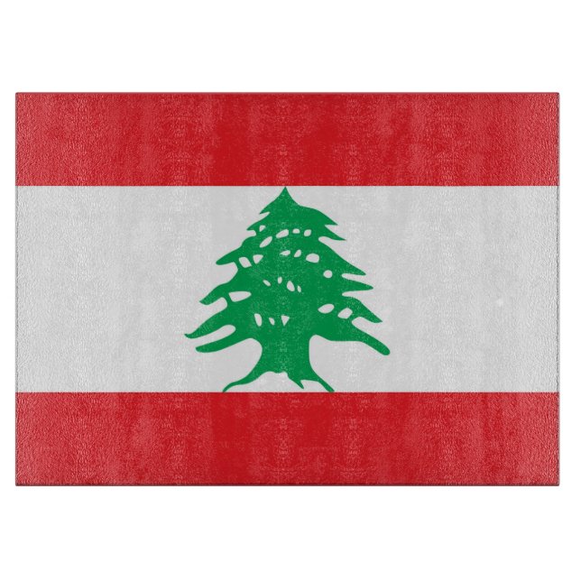 Glasstyckningsbord med Flagga av Libanon (Framsidan)