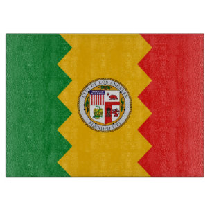 Glasstyckningsbord med Flagga av Los Angeles, USA