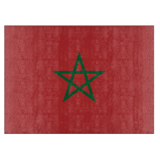 Glasstyckningsbord med Flagga av Marocko (Framsidan)