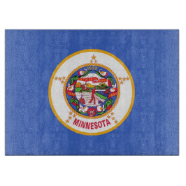 Glasstyckningsbord med Flagga av Minnesota USA