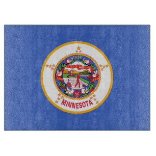 Glasstyckningsbord med Flagga av Minnesota USA