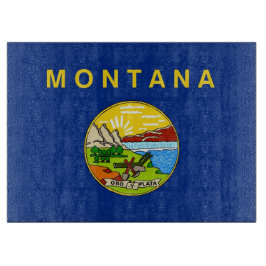 Glasstyckningsbord med Flagga av Montana USA