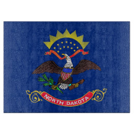 Glasstyckningsbord med Flagga av North Dakota
