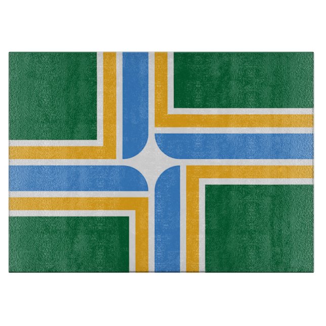 Glasstyckningsbord med Flagga av Portland City (Framsidan)
