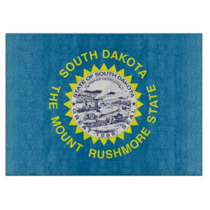 Glasstyckningsbord med Flagga av South Dakota