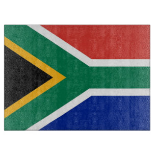 Glasstyckningsbord med Flagga av syd-Afrika
