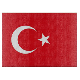 Glasstyckningsbord med Flagga av Turkiet