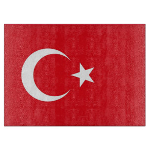 Glasstyckningsbord med Flagga av Turkiet