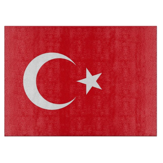 Glasstyckningsbord med Flagga av Turkiet (Framsidan)